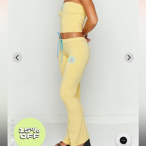 SOLD NWOT omighty aloha boob tube in butter & aloha pants in butter - Picture 2 of 6